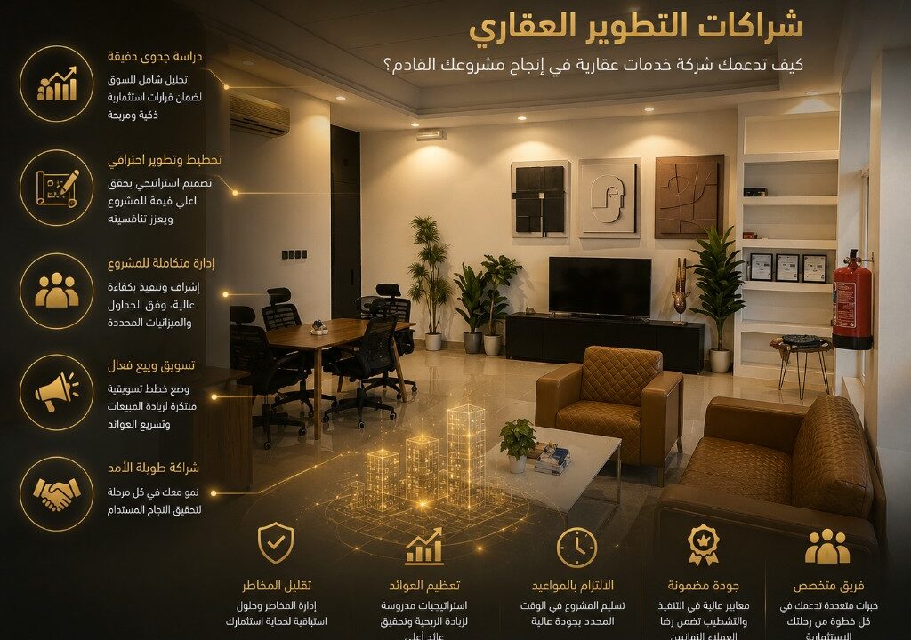 شراكات التطوير العقاري: كيف تدعمك شركة خدمات عقارية في إنجاح مشروعك القادم؟ شراكة التطوير مع شركة خدمات عقارية لإنجاح المشروع العقاري القادم