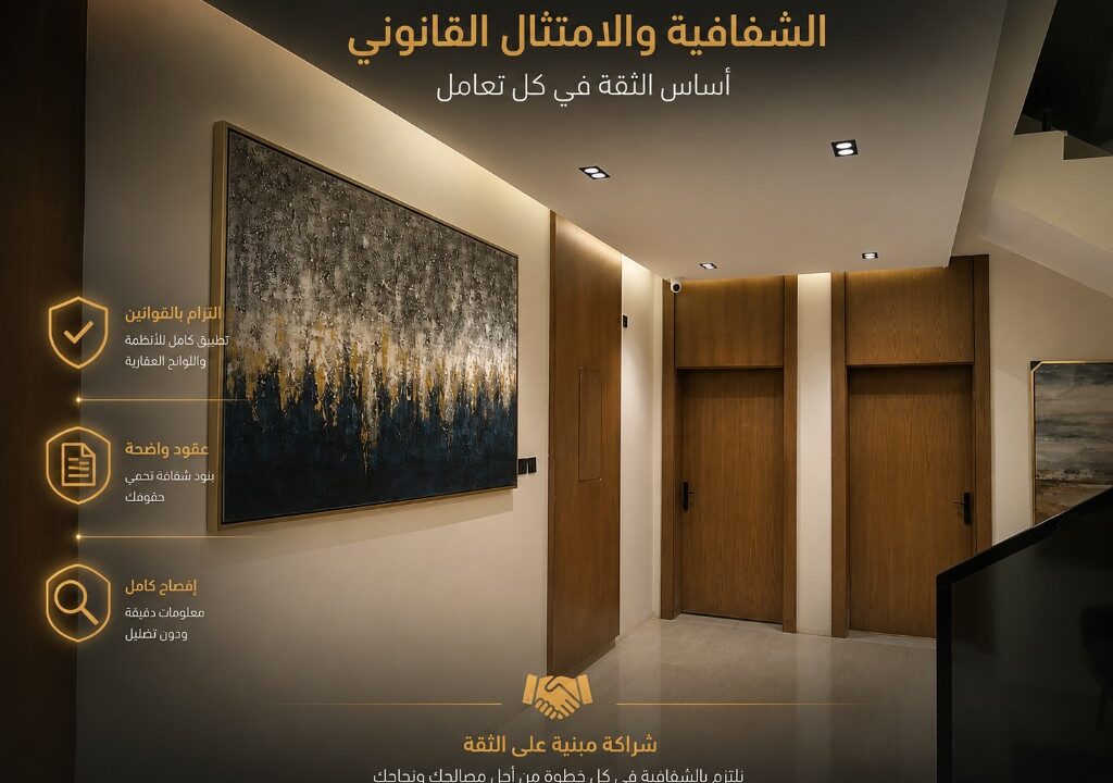 أهمية الشفافية والامتثال القانوني في تعاملات شركة خدمات عقارية مع عملائها شفافية شركة خدمات عقارية والامتثال القانوني أساس الثقة في التعامل مع العملاء
